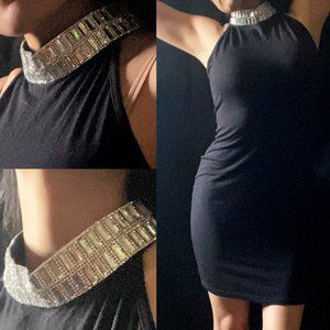 Gracie Bling Collar Little Black Dress
